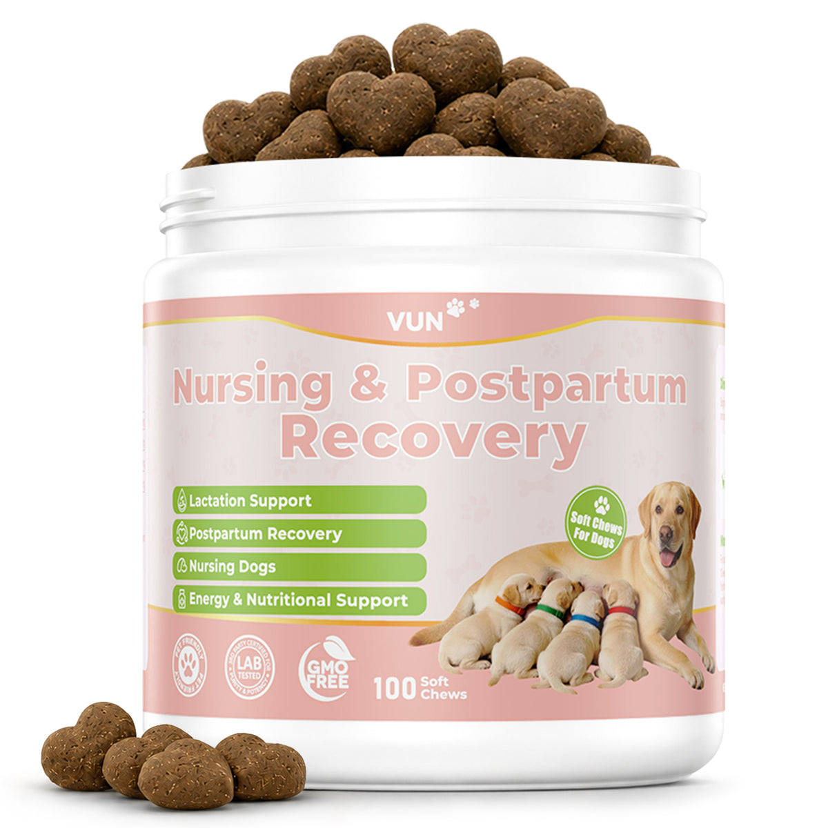 VUN Lactation Support for Dogs,Dog Nursing Postpartum Chews
