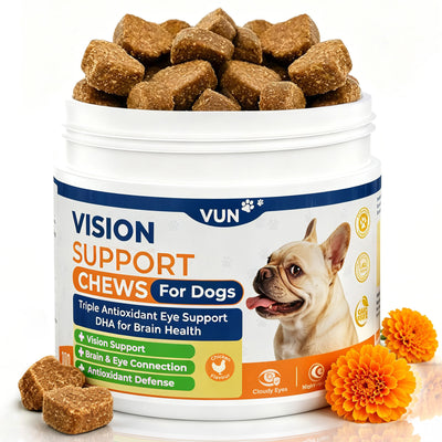 VUN Dog Eye Supplements-Dog Vision Supplement Soft Chew for Cloudy Eyes
