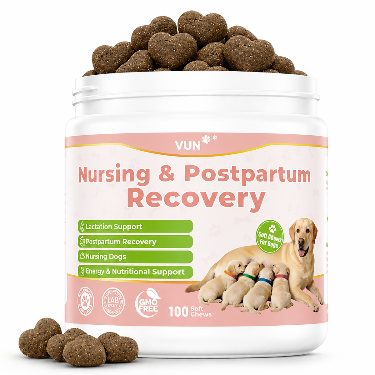 VUN Lactation Support for Dogs,Dog Nursing Postpartum Chews
