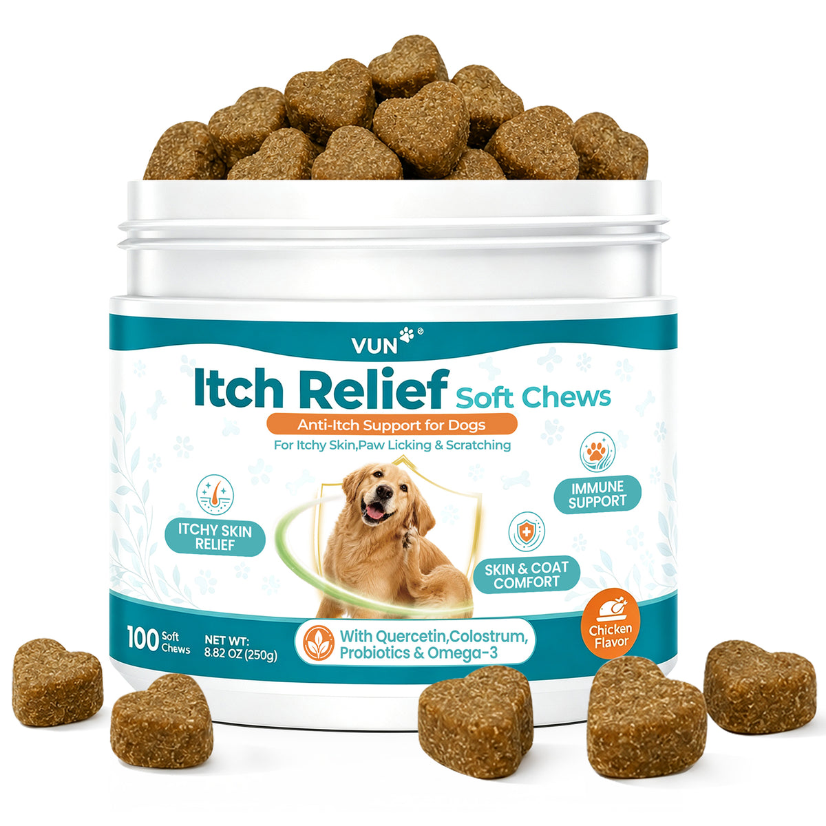 Dog Itching Skin Relief Chews,Anti Itch for Dogs, Itch Relief & Paw Licking