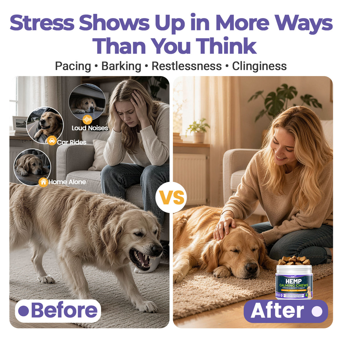 Hemp Calming Chews for Dogs, Advanced Dog Calming Chews melatonin for Dogs