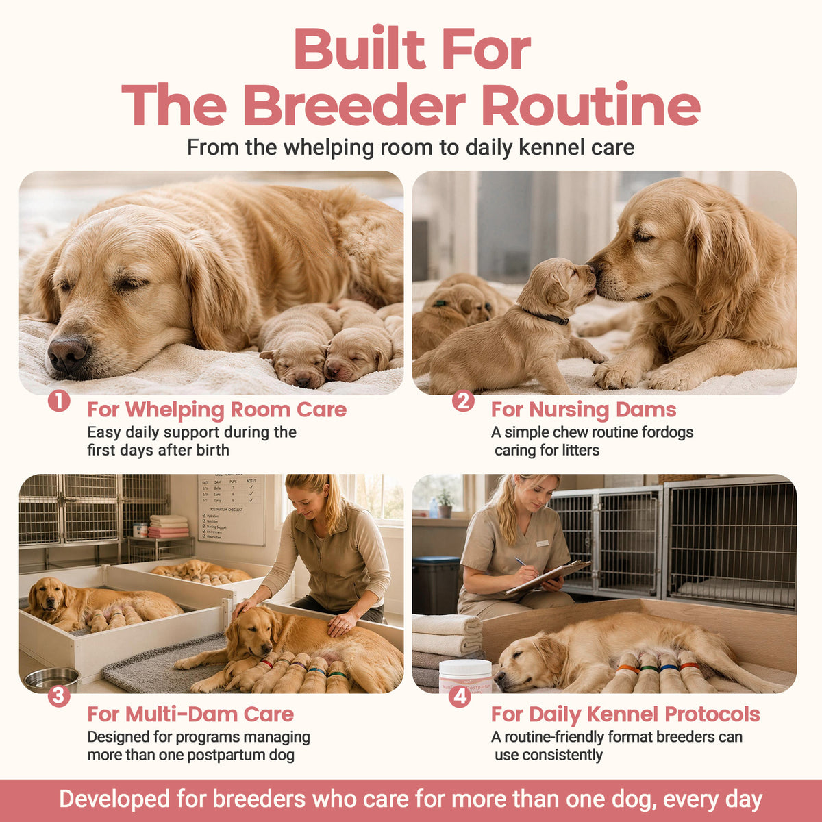VUN Lactation Support for Dogs,Dog Nursing Postpartum Chews