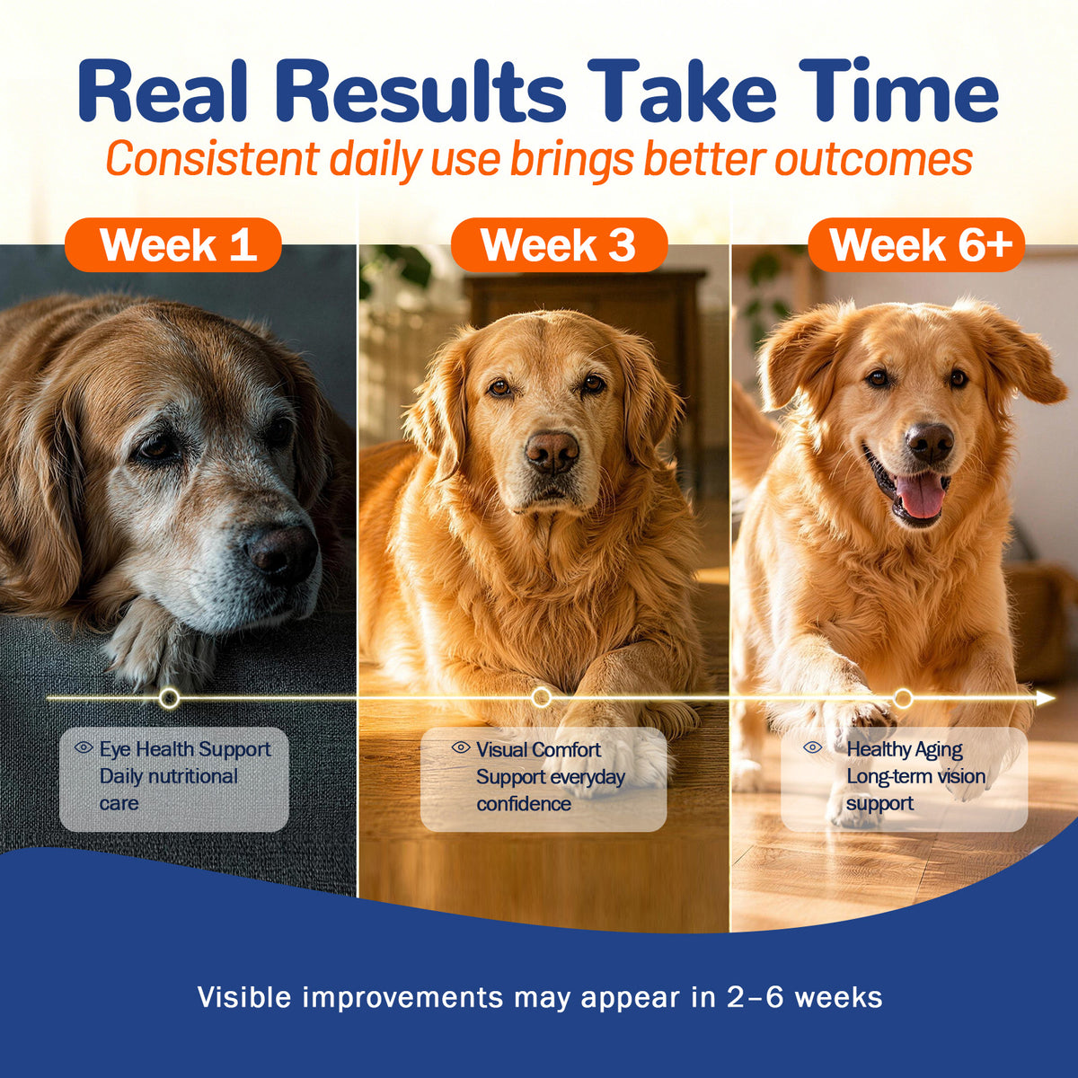 VUN Dog Eye Supplements-Dog Vision Supplement Soft Chew for Cloudy Eyes