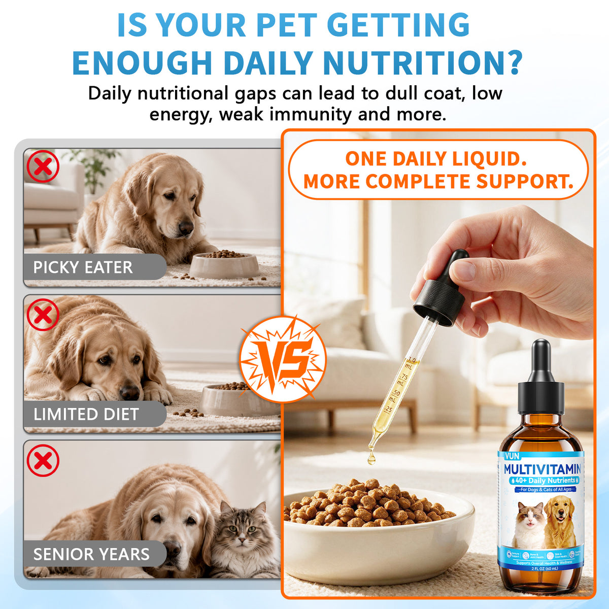 Cat & Dog Multivitamin Liquid Cranberry pet Vitamins and Supplements