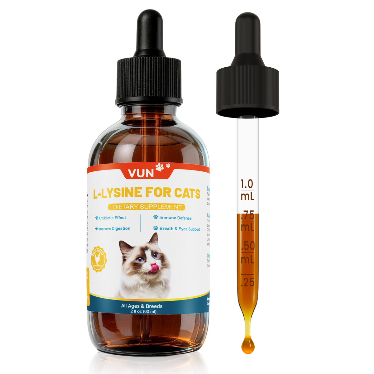 VUN L Lysine for Cats-Liquid Lysine Drops for Cat Immune & Respiratory