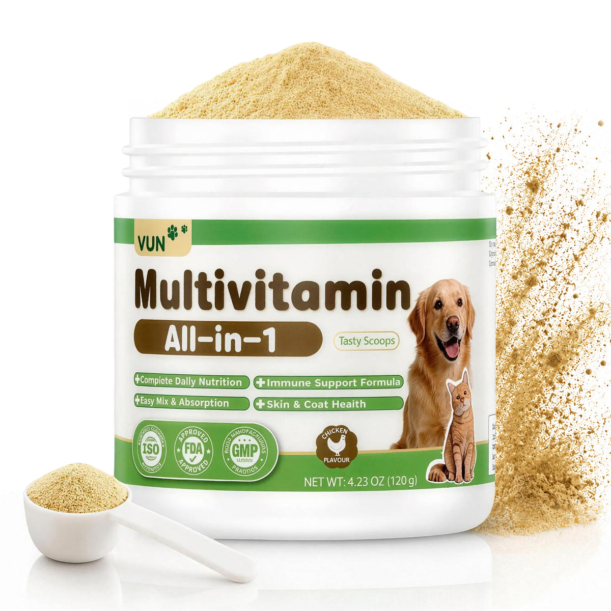 VUN Pet Daily Dog Vitamins Supplements Multivitamin Powder for Dogs
