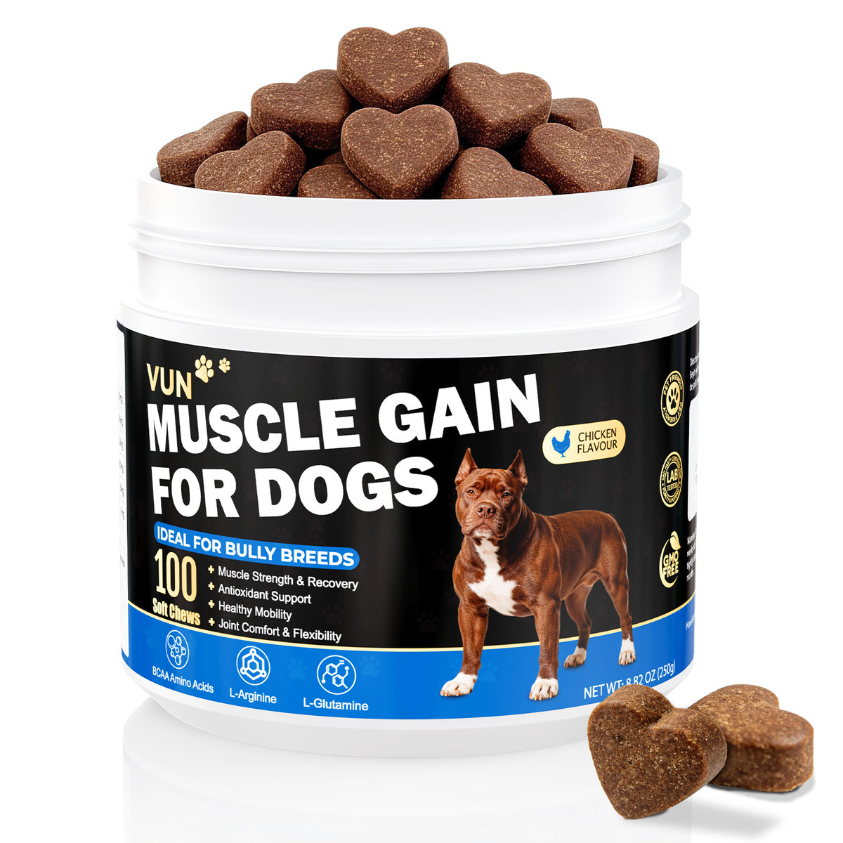 VUN Muscle Gain Power Soft Chews for Dogs– Dog Weight Gainer Treats