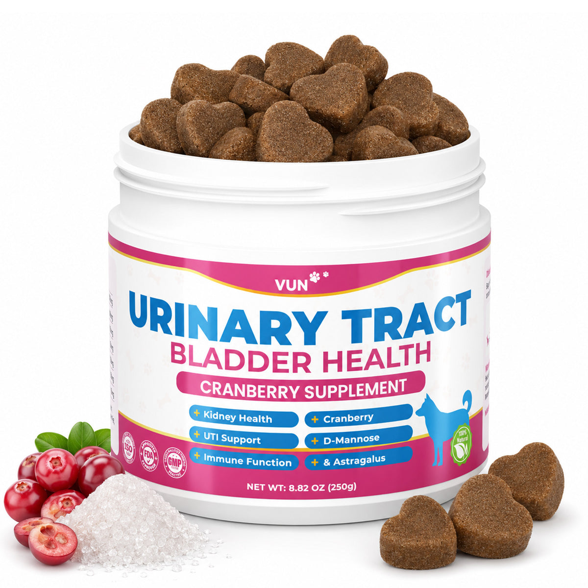VUN Urinary Support Chews for Dogs & Cats – Cranberry & D-Mannose Formula