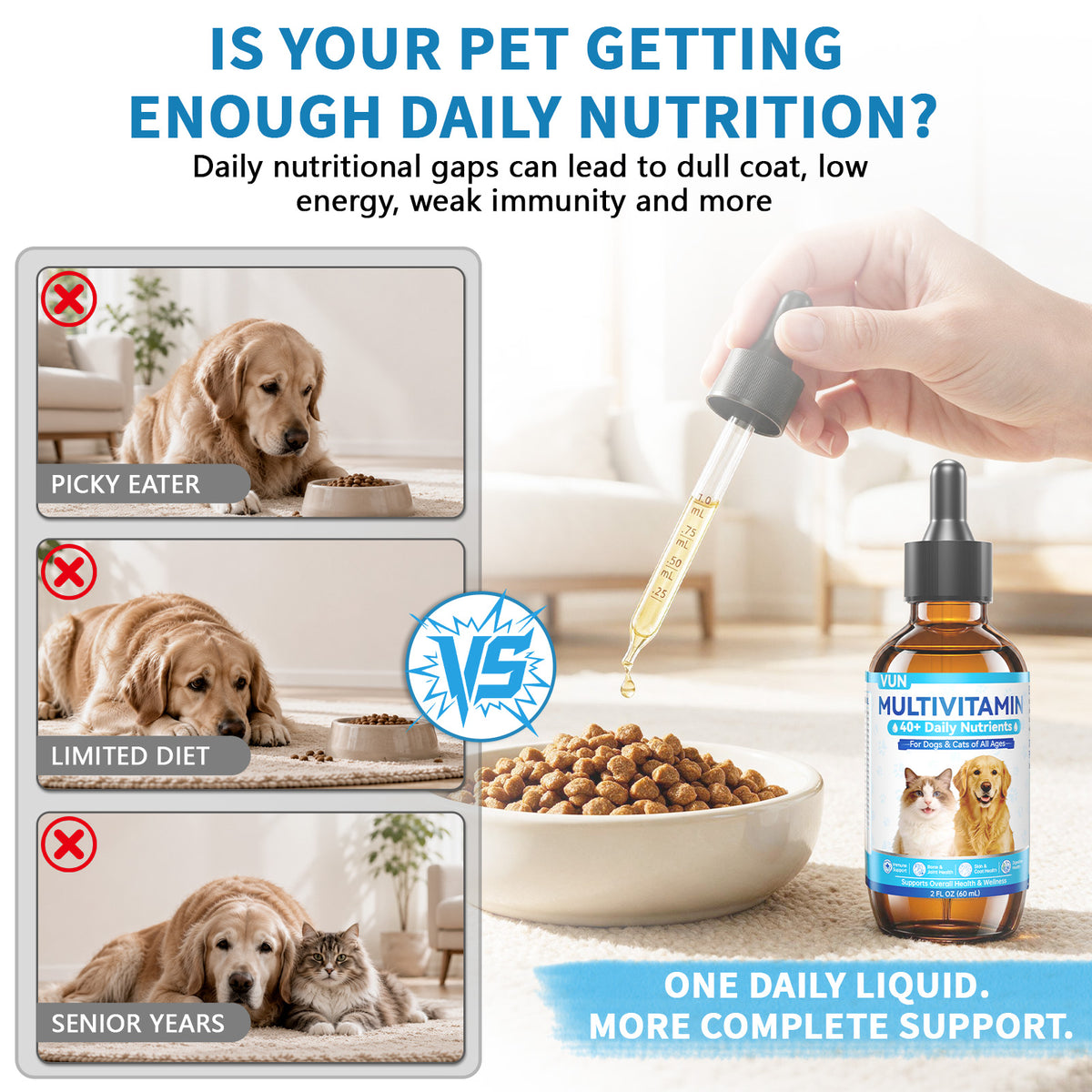 Cat & Dog Multivitamin Liquid Cranberry pet Vitamins and Supplements