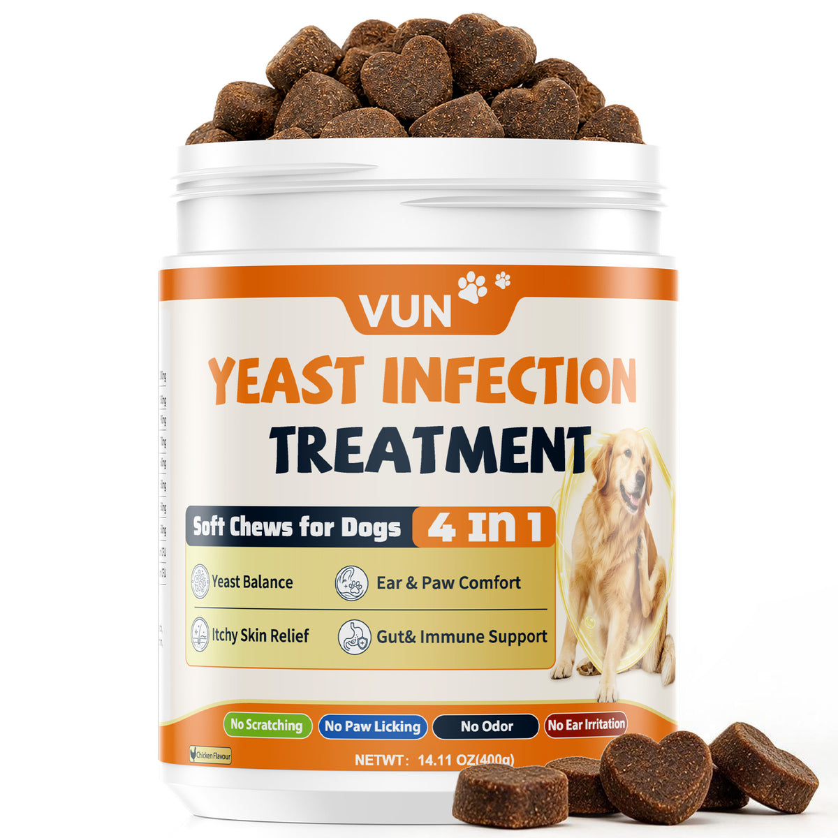 Yeast Infection Treatment for Dogs-Yeast for Dog Ear & Paw Redness