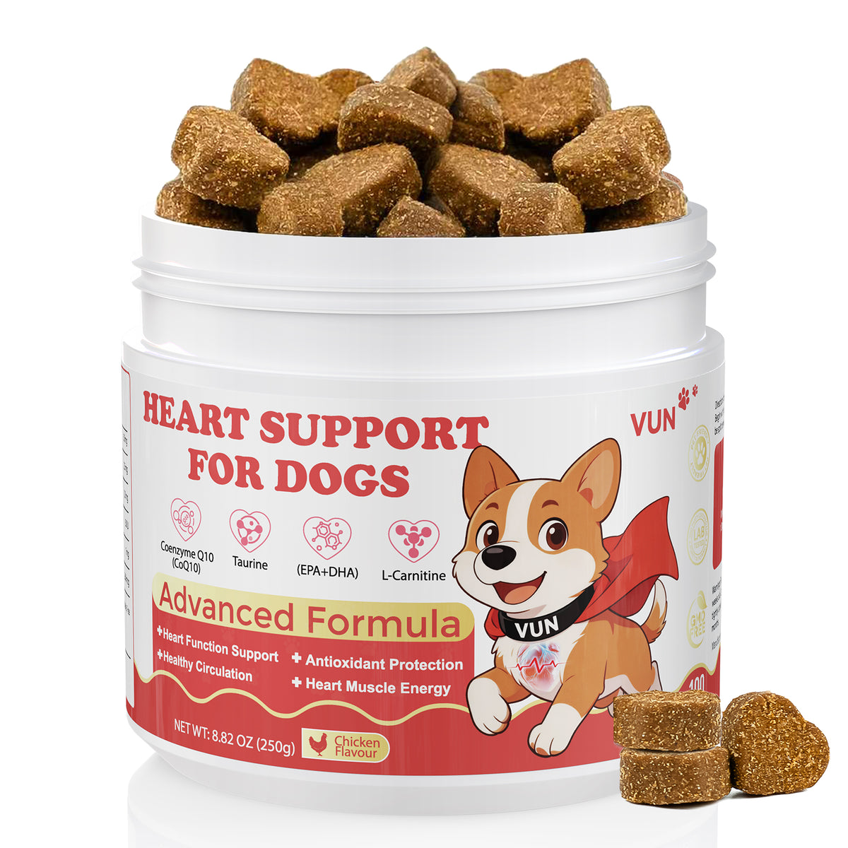 VUN Dog Heart Supplements–Senior Dogs Cardio Support Soft Chews