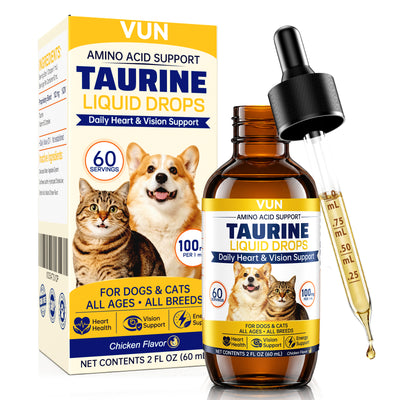 Taurine for Dogs - Taurine Liquid Supplement for Cats Healthy Vision, Heart