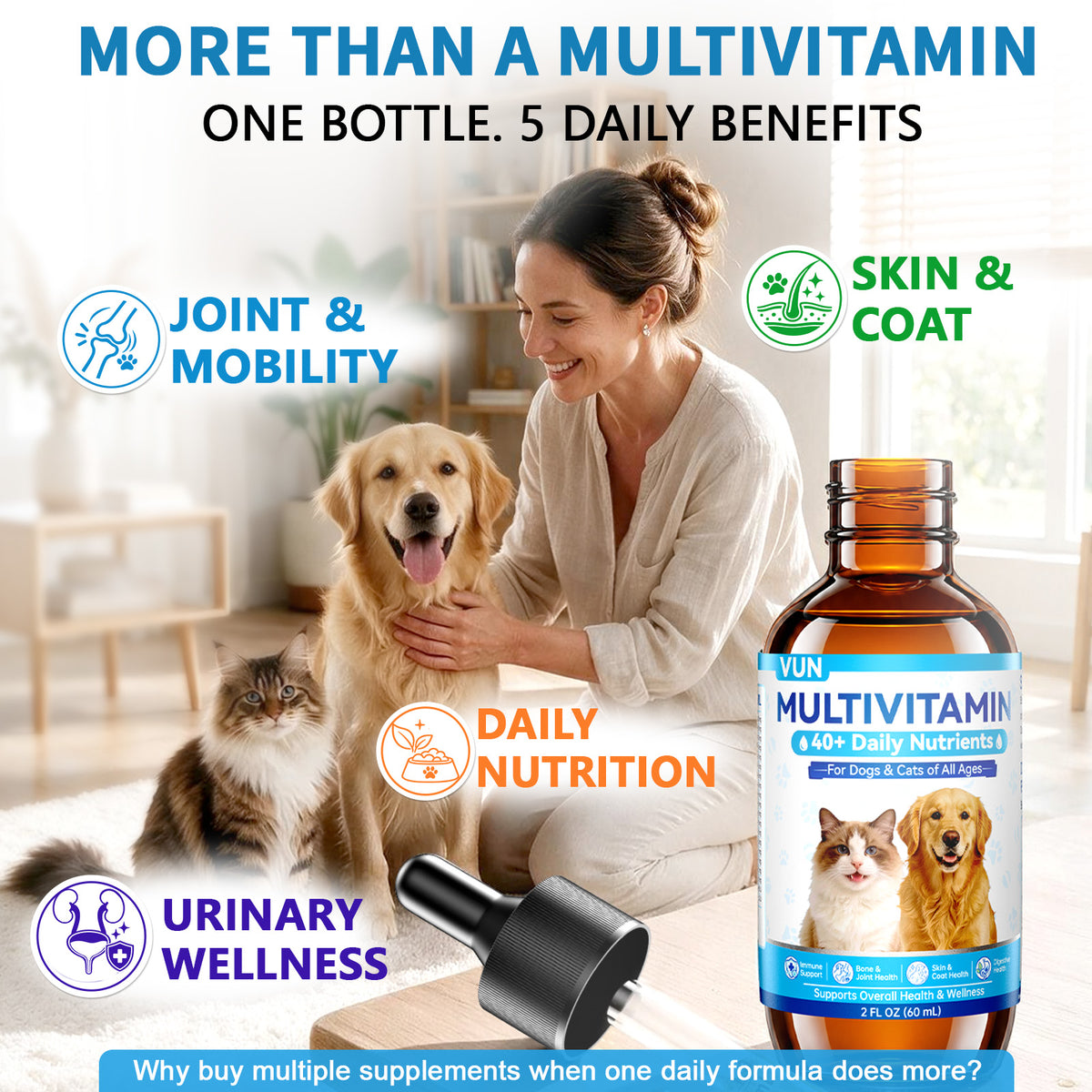Cat & Dog Multivitamin Liquid Cranberry pet Vitamins and Supplements