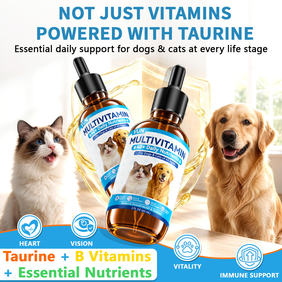 Cat & Dog Multivitamin Liquid Cranberry pet Vitamins and Supplements