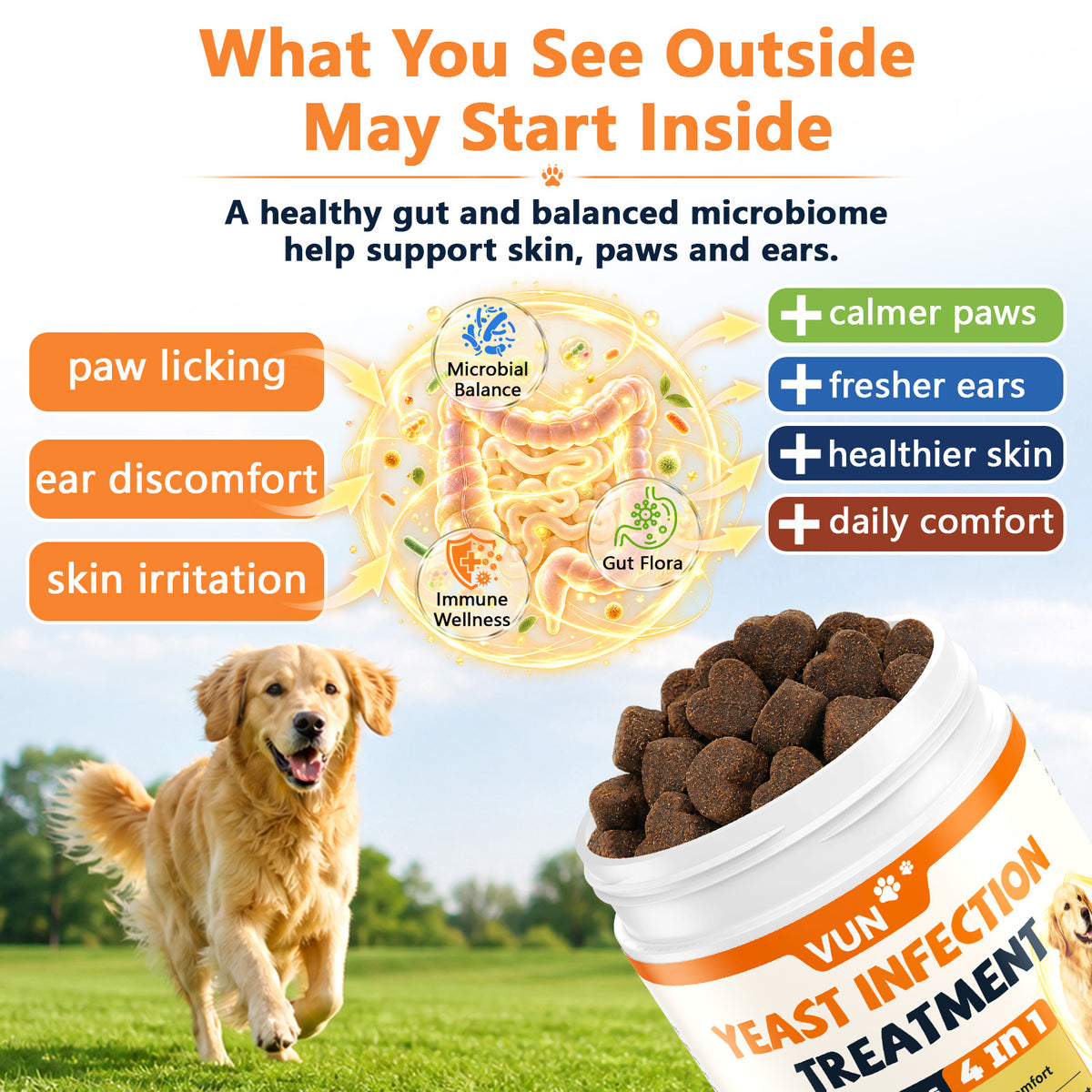 Yeast Infection Treatment for Dogs-Yeast for Dog Ear & Paw Redness