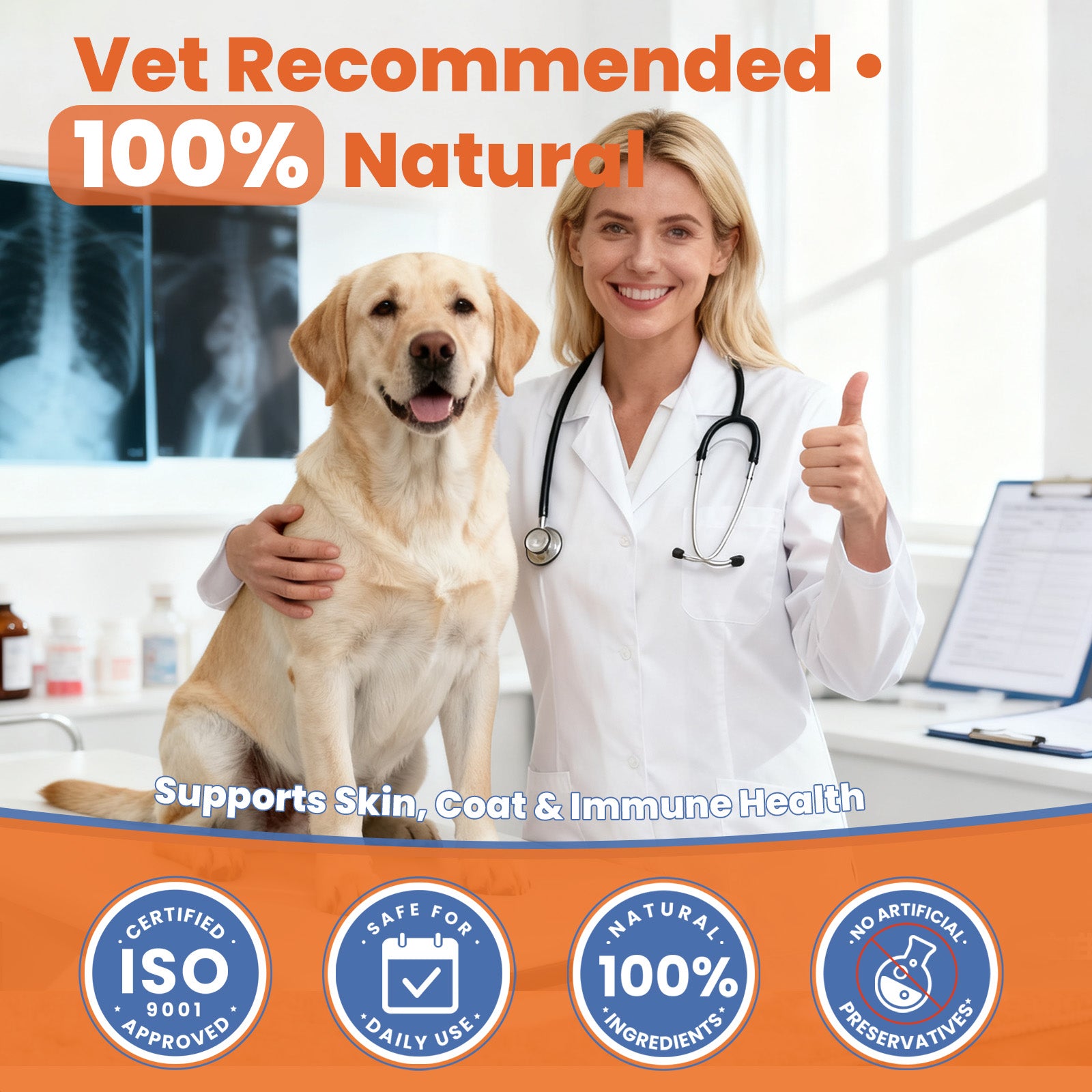 VUN Salmon Oil Soft Chews for Dogs | Omega 3 & 6 for Skin & Coat Health