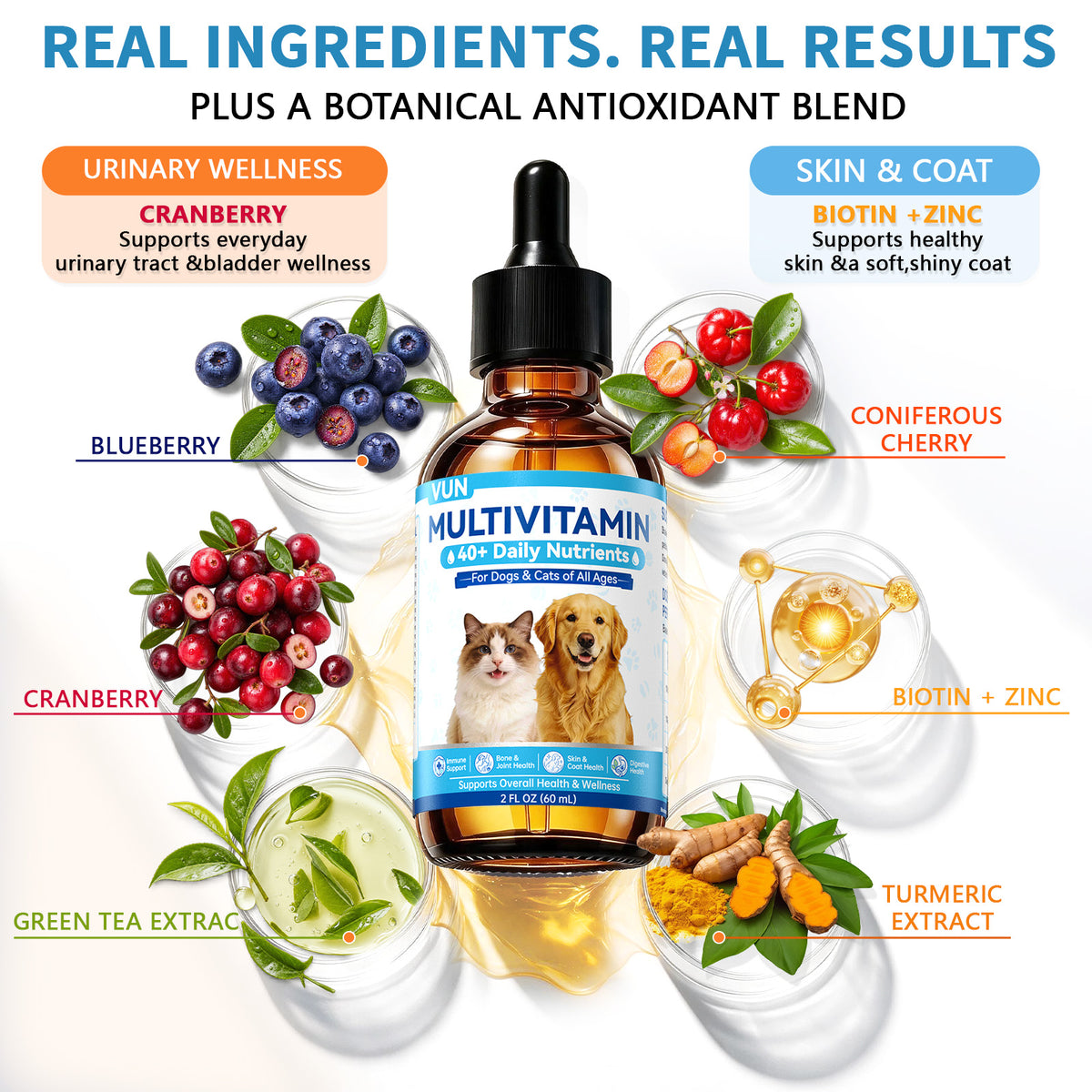 Cat & Dog Multivitamin Liquid Cranberry pet Vitamins and Supplements