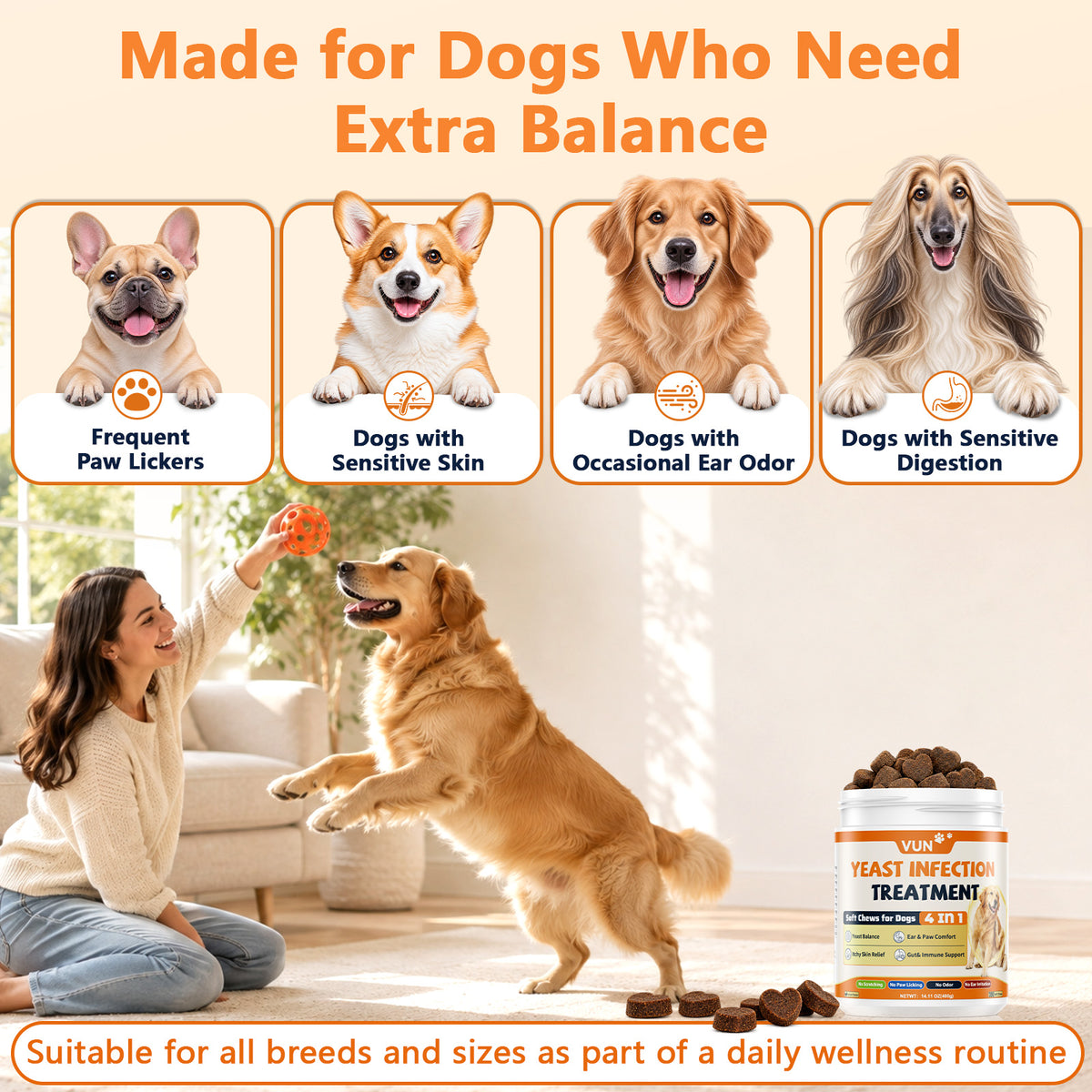 Yeast Infection Treatment for Dogs-Yeast for Dog Ear & Paw Redness
