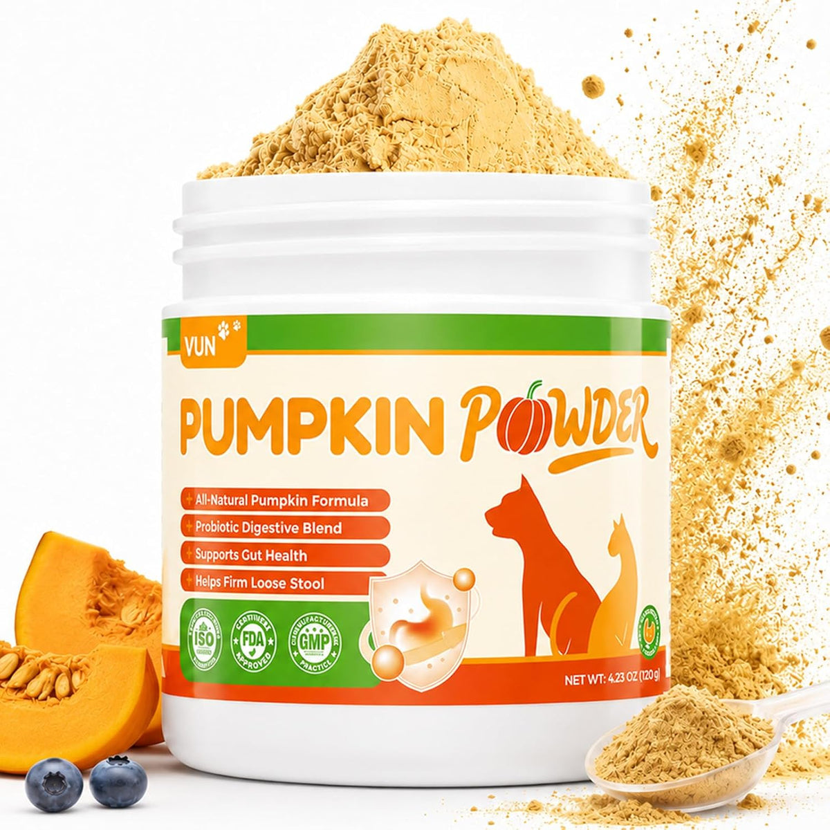 VUN Pet Pumpkin Powder for Dogs & Cats – Digestive & Gut Health Support