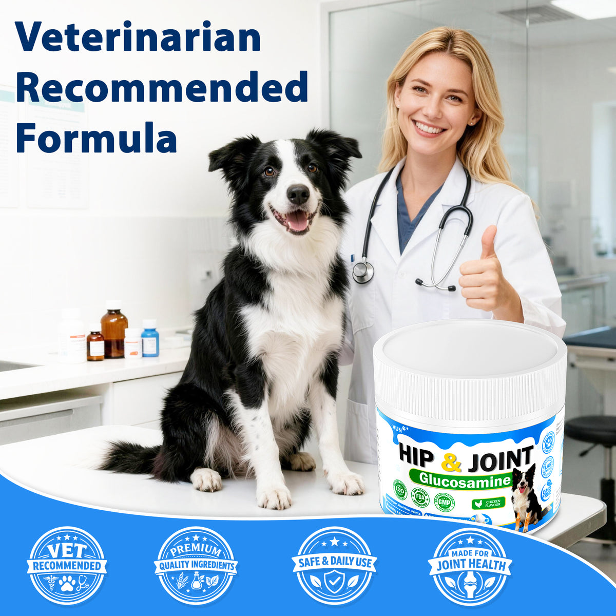 Hip and Joint Supplement for Dogs, Glucosamine Support for Dogs Joints Care