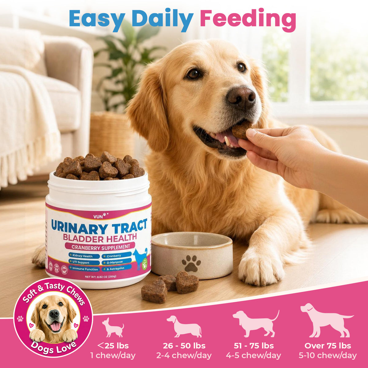 VUN Urinary Support Chews for Dogs & Cats – Cranberry & D-Mannose Formula