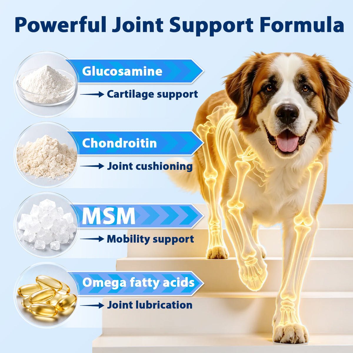Hip and Joint Supplement for Dogs, Glucosamine Support for Dogs Joints Care