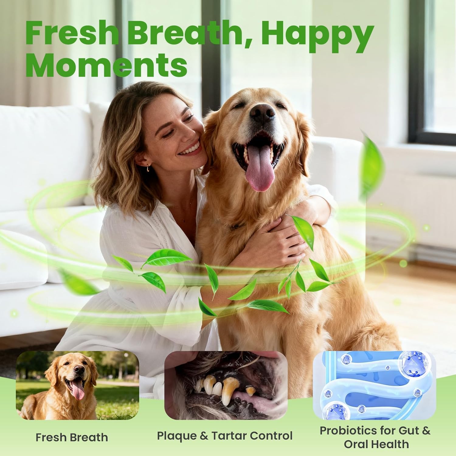 for Dogs – Fresh Breath Clean Teeth Happy Gut