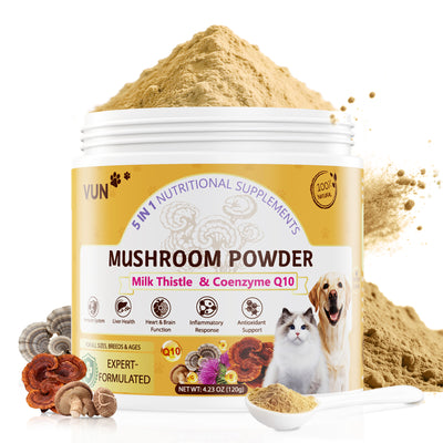 VUN 5-in-1 Mushroom Powder for Dogs & Cats – Daily Wellness Support