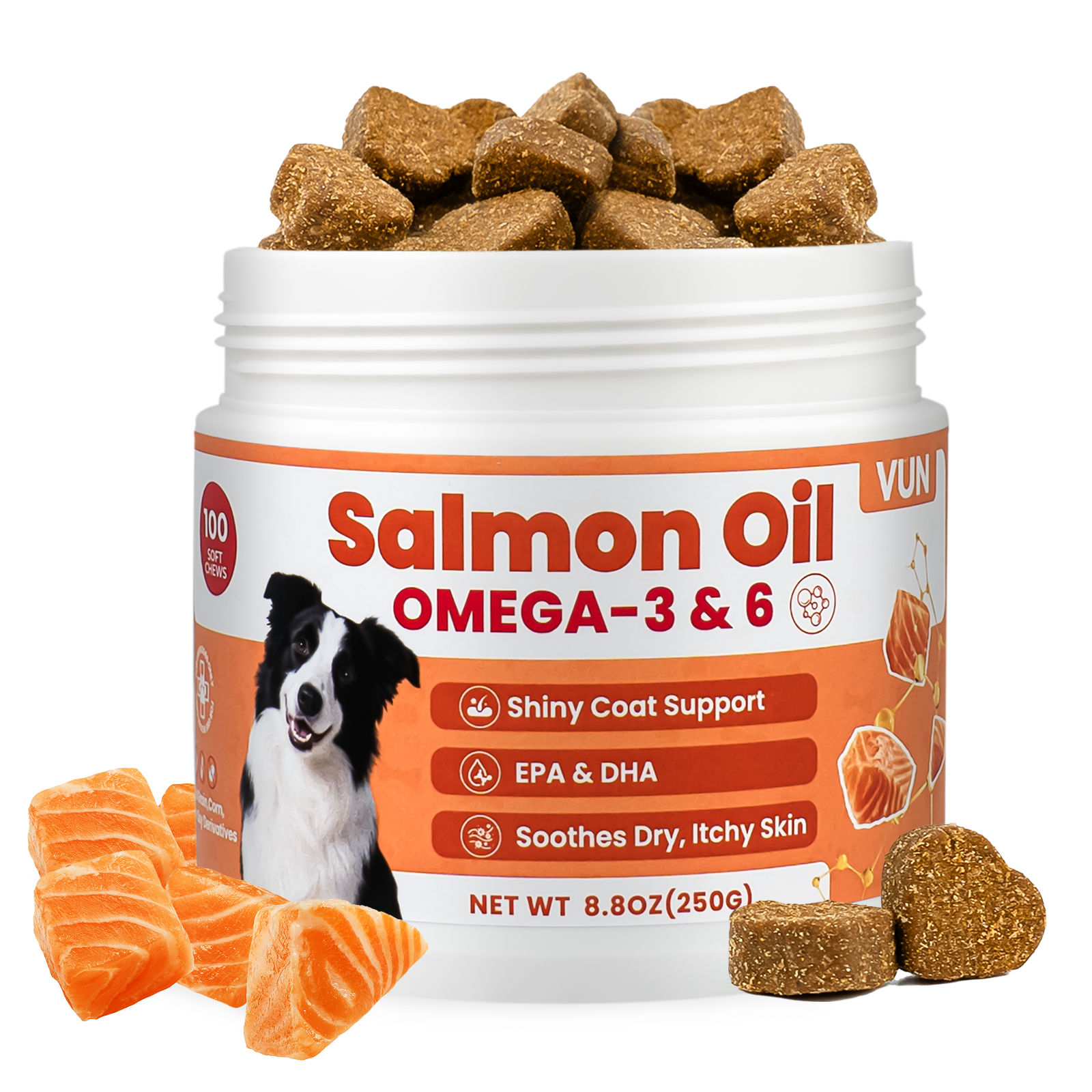for Dogs – Omega 3 & 6 Fish Oil Supplement for Skin Coat and Itch Relief