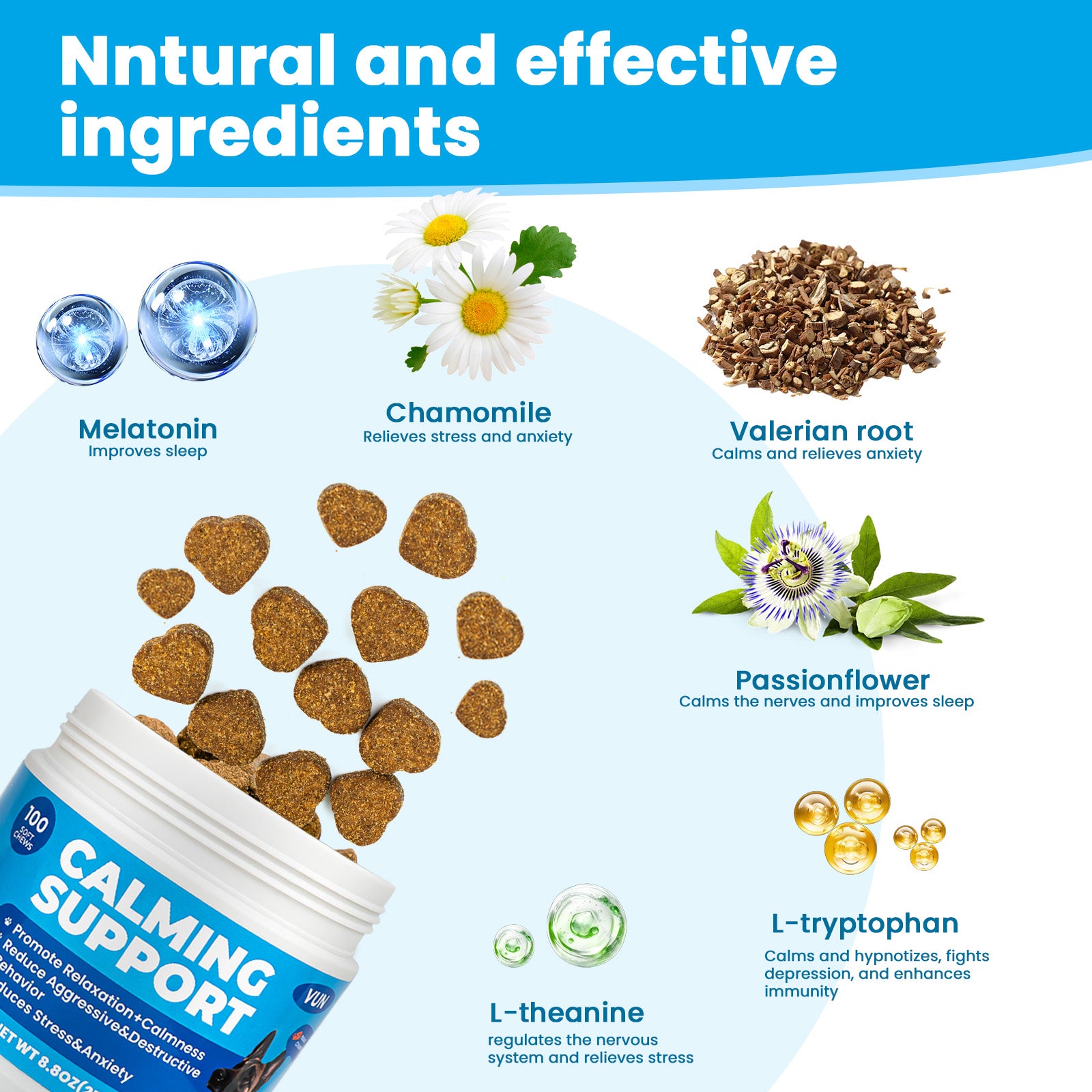 VUN Calming Soft Chews for Dogs | Daily Calm & Relaxation Support