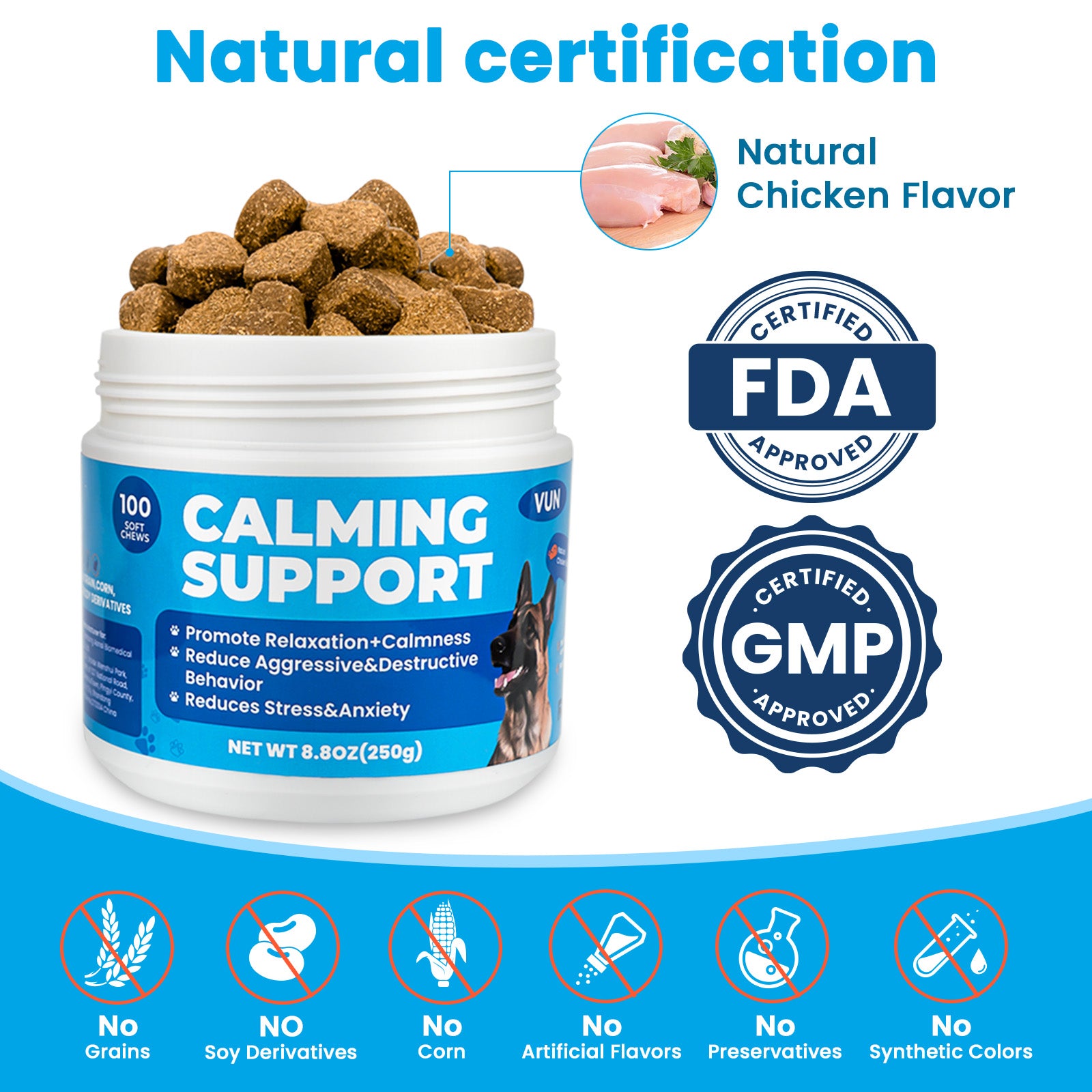 VUN Calming Soft Chews for Dogs | Daily Calm & Relaxation Support