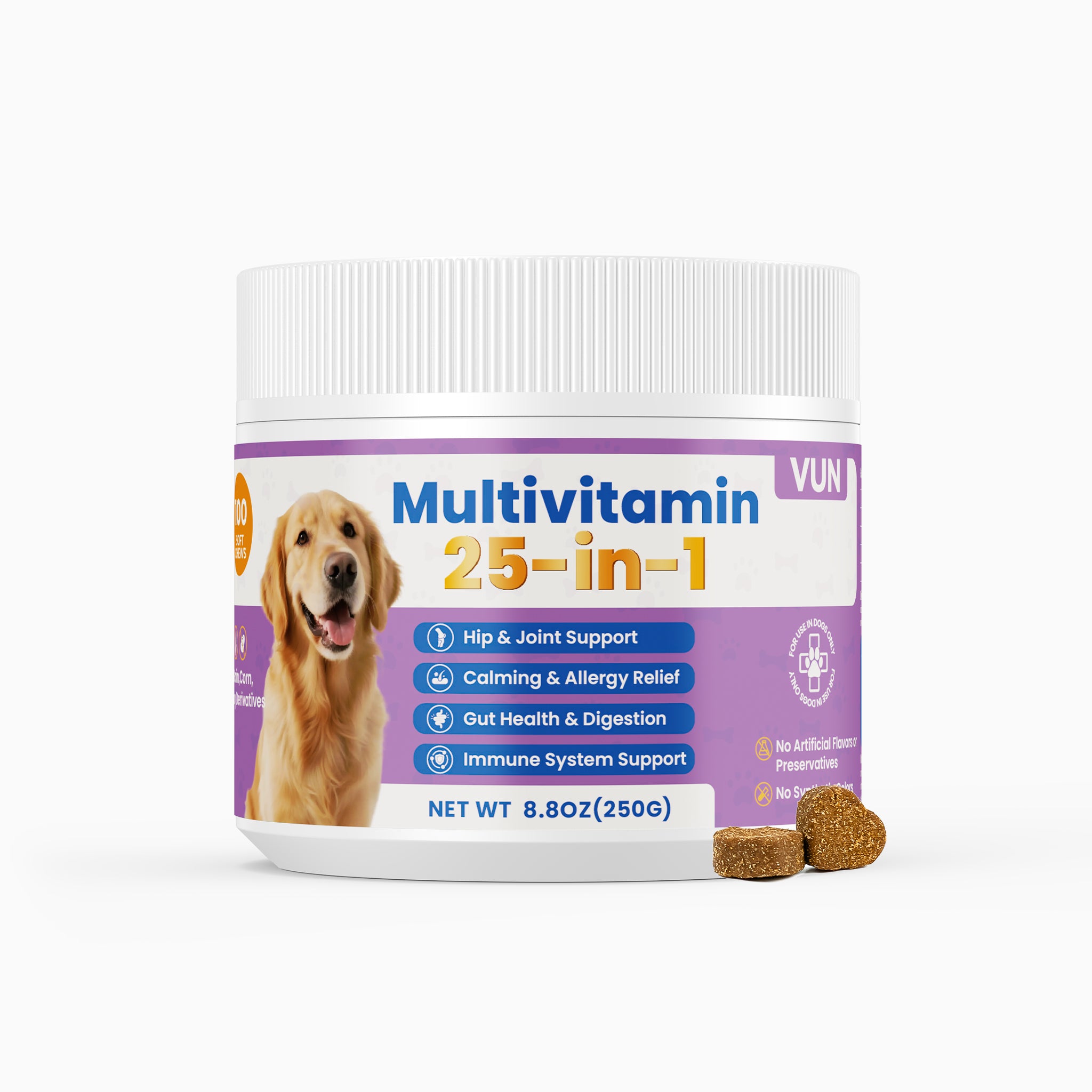 VUN Pet 25-in-1 multivitamin soft chews for dogs